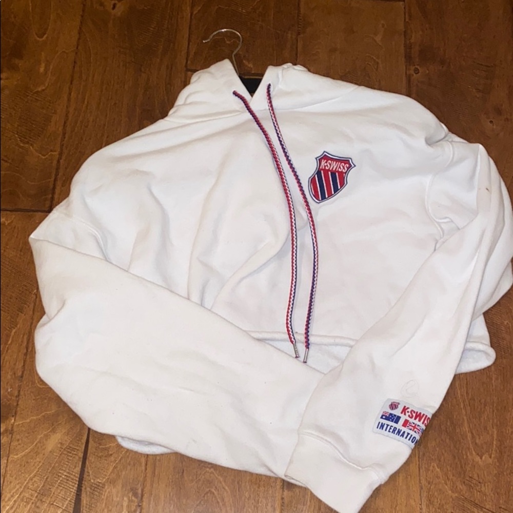 White Cropped Hoodie